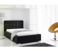GOLDEN 4 łóżko tapicerowane 100x200 przeszycia i guziki